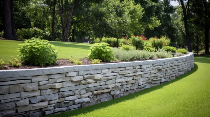 Retaining Wall with Natural Stone